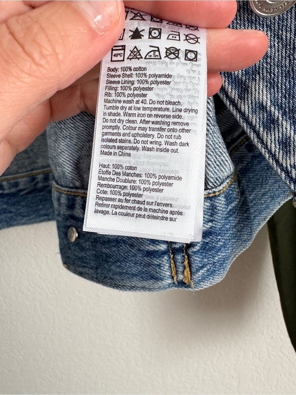 AllSaints Frankie Denim Bomber Jacket - Picture 9 of 11